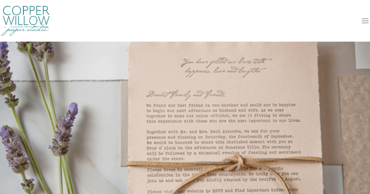 Home page of #9 Leading Invitation Design Agency: Copper Willow