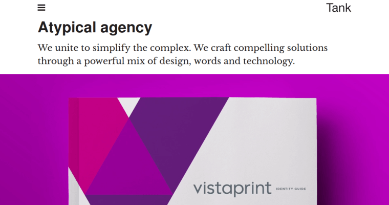 Home page of #7 Best Packaging Design Firm: Tank