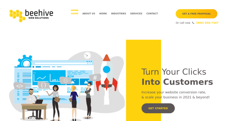 Home page of #28 Best Website Design Agency: Beehive