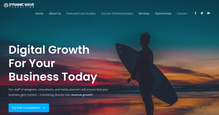 Home page of #18 Best Website Development Company: Dynamic Wave Consulting