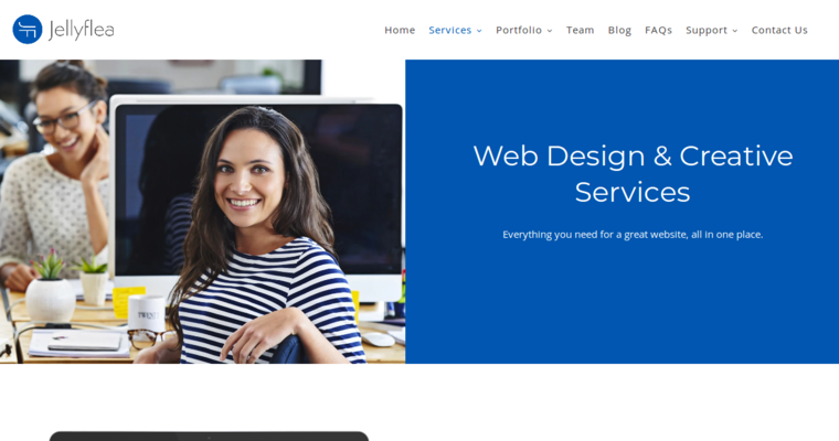 Service page of #14 Best Web Design Firm: Jellyflea