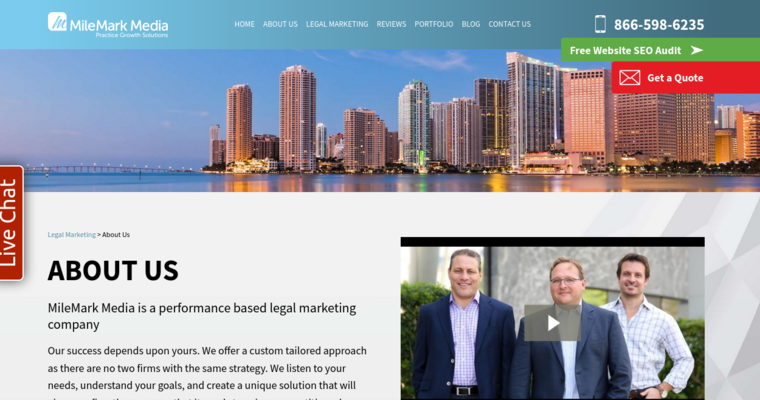 About page of #14 Top Website Design Firm: MileMark Media