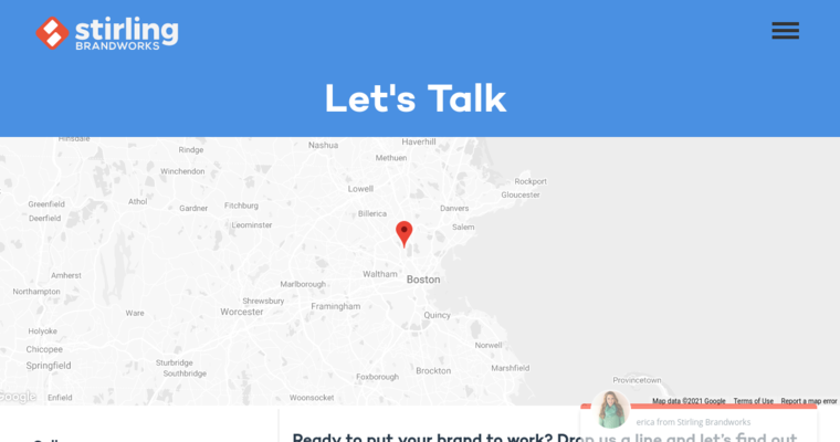 Contact page of #26 Top Web Design Firm: Stirling Brandworks