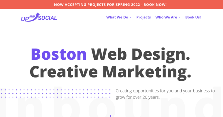 Home page of #28 Best Website Design Agency: Up And Social