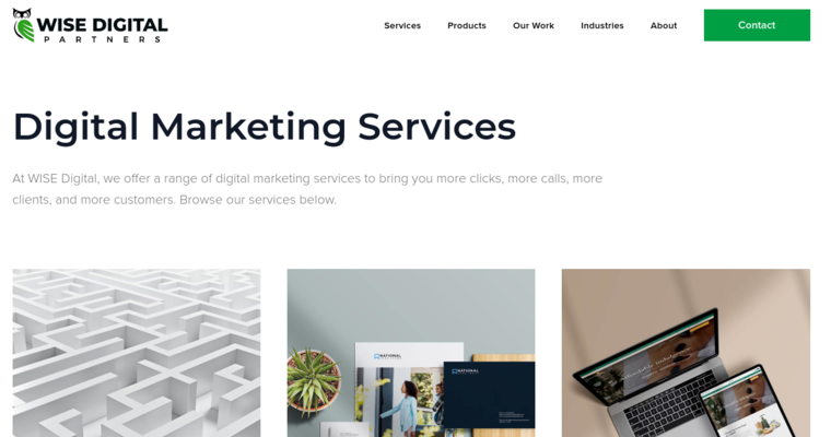 Service page of #27 Best Website Design Firm: Wise Digital