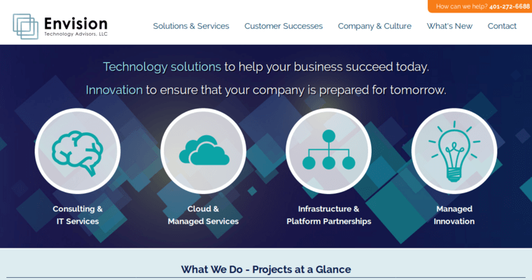 Home page of #9 Top Providence Web Design Firm: Envision Technology Advisors