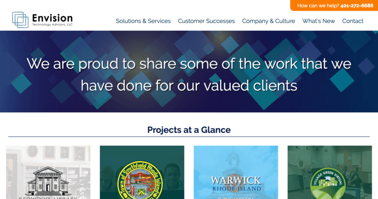 Successes page of #9 Top Providence Web Design Business: Envision Technology Advisors