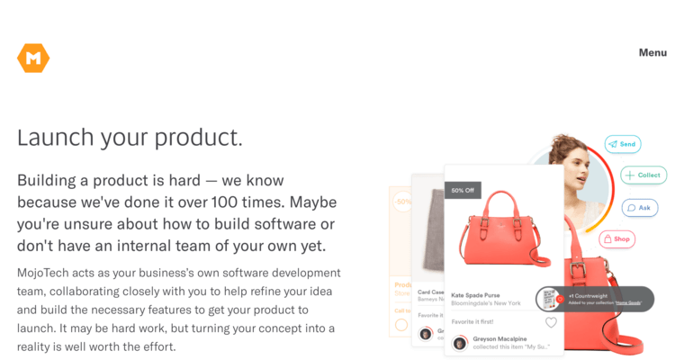 Launch page of #8 Best Providence Web Design Business: MojoTech