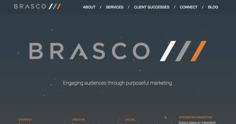 Home page of #7 Best Raleigh Web Design Business: Brasco Design+Marketing