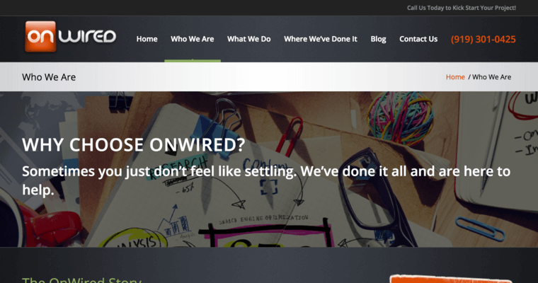About page of #2 Top Raleigh Web Design Business: OnWired, LLC