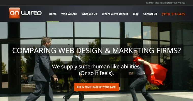 Home page of #2 Best Raleigh Web Design Agency: OnWired, LLC