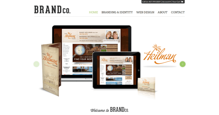 Home page of #6 Leading Real Estate Web Design Business: BrandCo