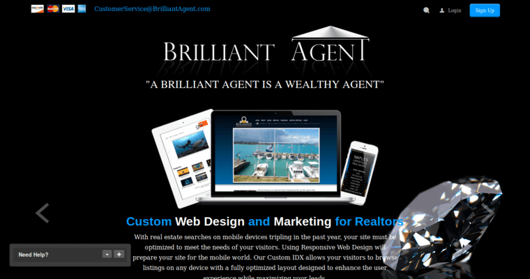 Home page of #10 Top Real Estate Web Development Firm: Brilliant Agent