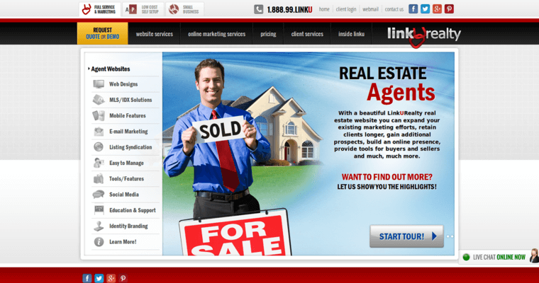 Websites page of #7 Top Real Estate Web Design Business: Linkurealty