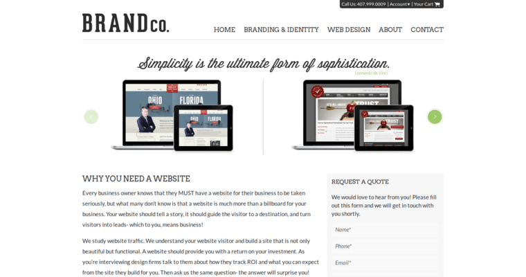 Web Design page of #8 Leading Real Estate Web Design Firm: BrandCo