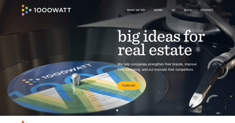 Home page of #3 Top Real Estate Web Design Company: 1000 Watt