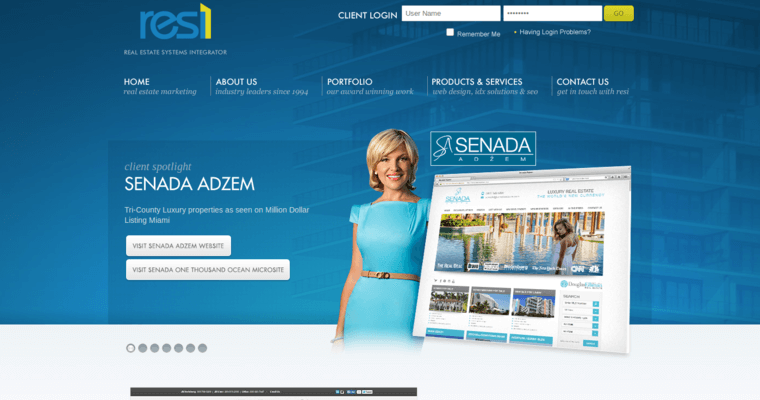 Home page of #6 Best Real Estate Web Design Agency: Resi Online