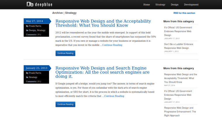 Blog page of #4 Leading Responsive Website Development Business: DeepBlue