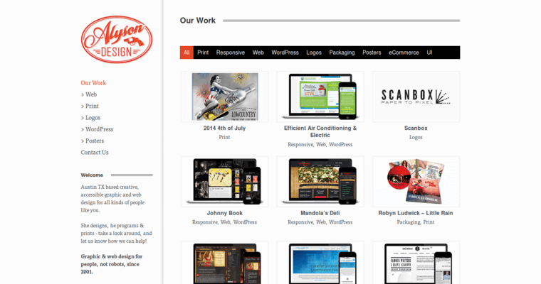 Work page of #8 Leading Responsive Website Development Agency: Alyson Design