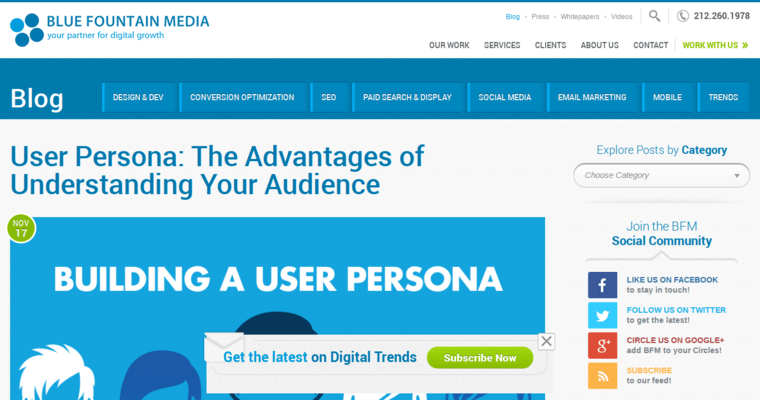 Blog page of #2 Best Responsive Website Development Firm: Blue Fountain Media