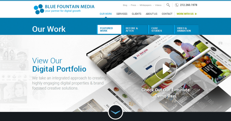Folio page of #2 Best RWD Company: Blue Fountain Media