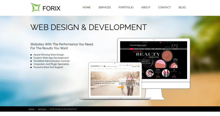 Development page of #10 Best Responsive Website Development Company: Forix Web Design