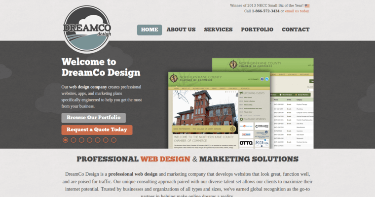 Home page of #10 Top Restaurant Web Development Firm: DreamCo Design