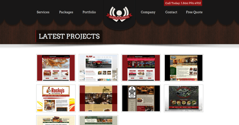 Folio page of #8 Top Restaurant Web Design Company: WorldWide Optimize