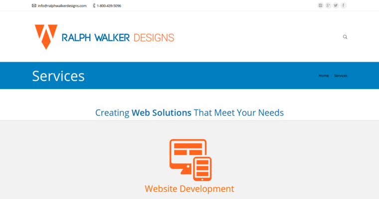 Service page of #5 Leading Restaurant Web Design Company: Ralph Walker Designs