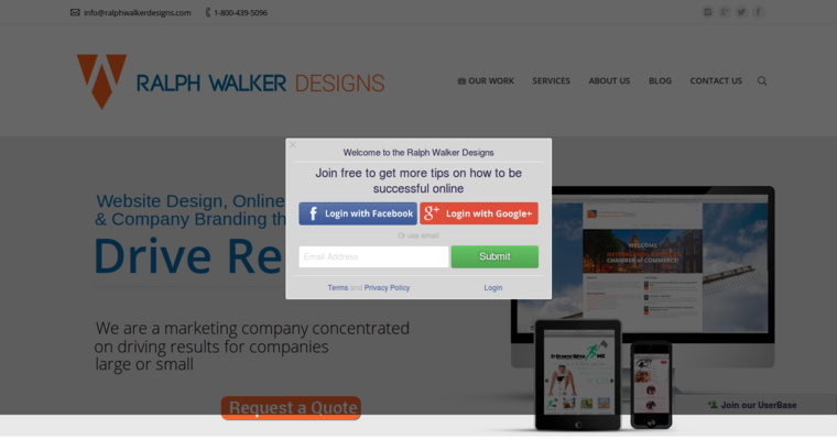 Home page of #5 Best Restaurant Web Design Firm: Ralph Walker Designs