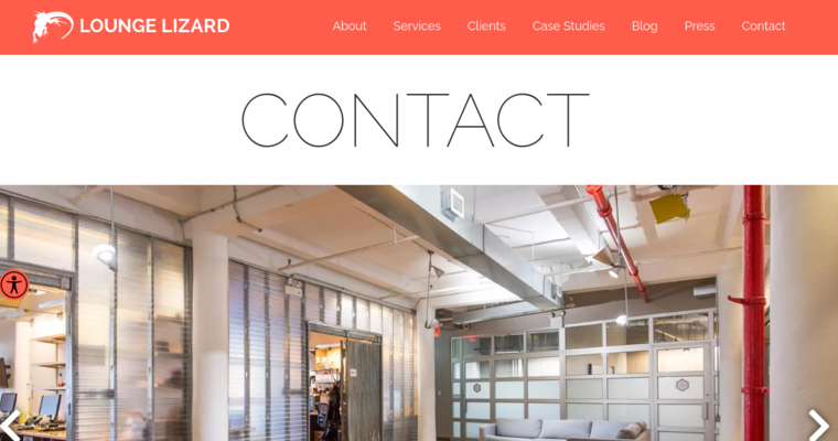 Contact page of #5 Best Restaurant Web Design Agency: Lounge Lizard