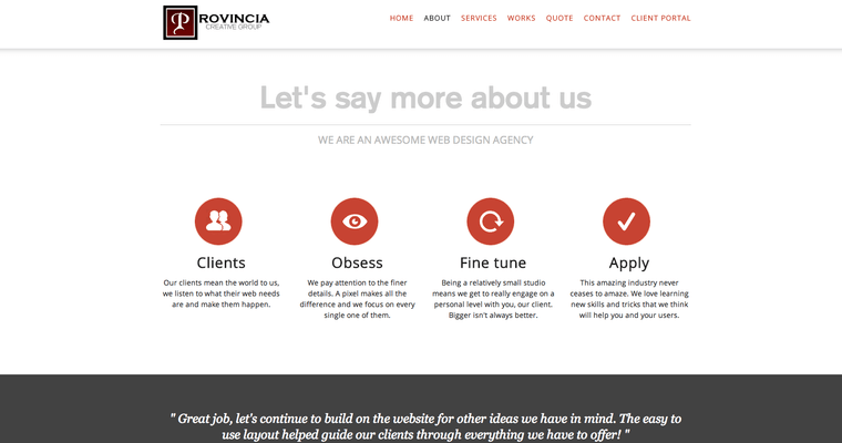 About page of #7 Best SA Website Design Firm: Provincia
