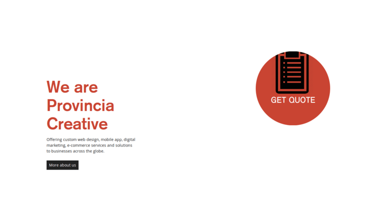Service page of #8 Best SA Website Design Agency: Provincia