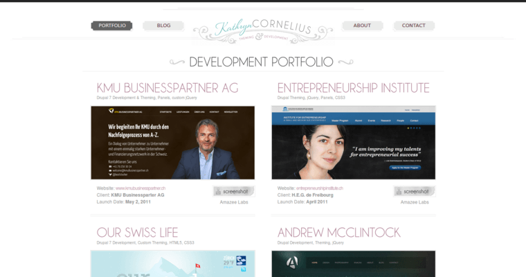 Folio page of #4 Best SA Website Development Agency: Kathryn Corneli
