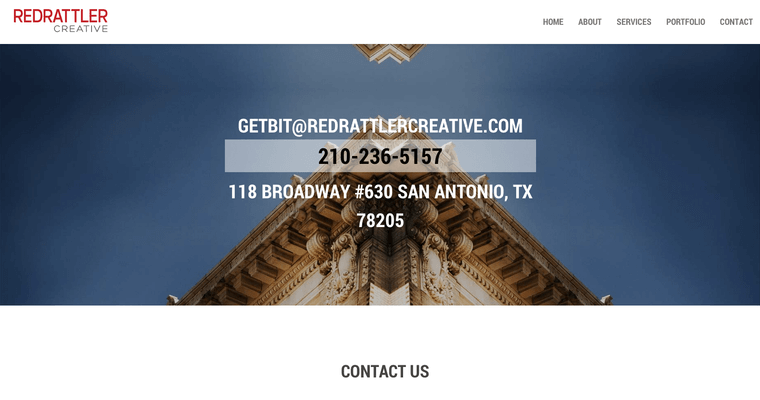 Contact page of #3 Leading SA Website Design Firm: Red Rattler Creative
