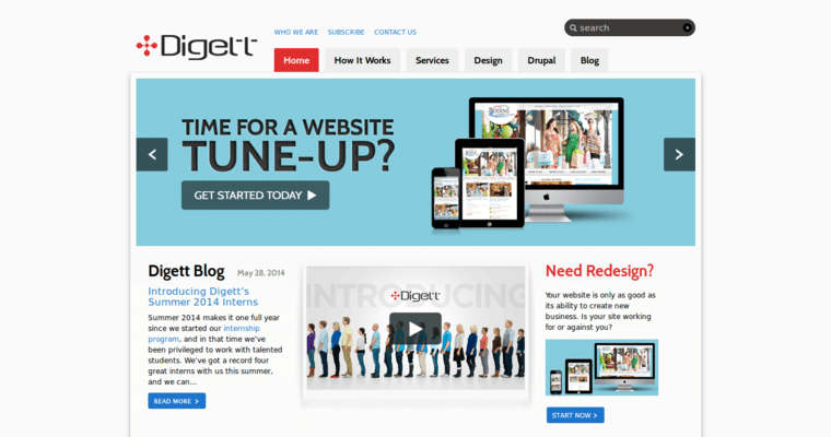 Home page of #1 Leading SA Website Development Company: Digett