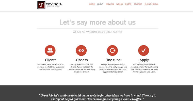 About page of #10 Best San Antonio Website Development Agency: Provincia