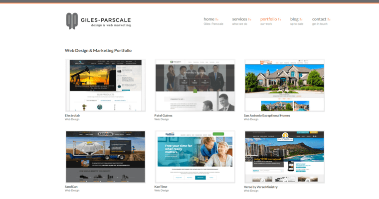 Folio page of #1 Leading SA Website Design Firm: Giles-Parscale
