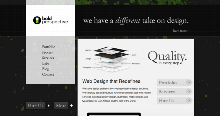 Home page of #8 Top SA Web Design Company: Bold Perspective