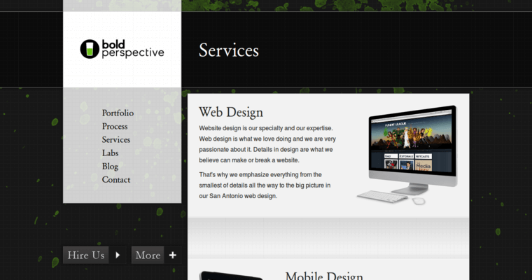 Service page of #7 Top SA Web Design Company: Bold Perspective