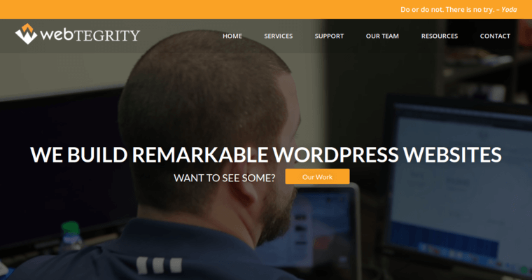Home page of #10 Top San Antonio Web Design Agency: WebTegrity