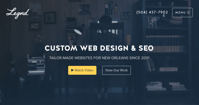 Home page of #3 Best San Antonio Website Design Agency: Legnd