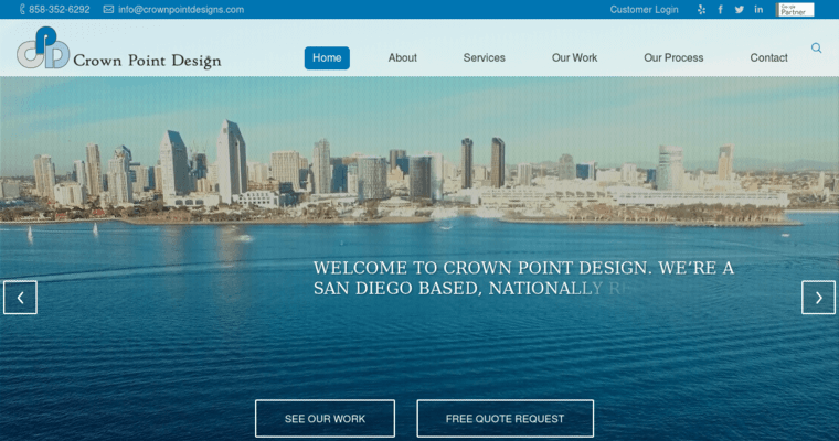 Home page of #10 Leading San Diego Web Design Agency: Crown Point Design 