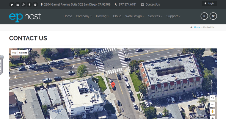 Contact page of #8 Top San Diego Web Development Firm: EPhost