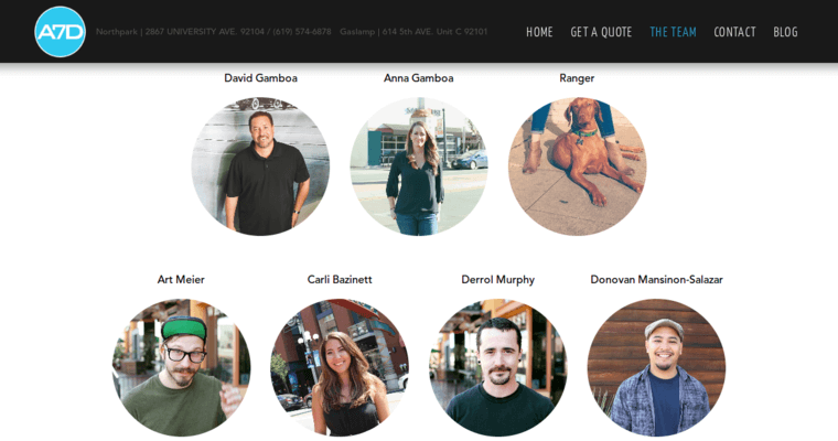 Team page of #4 Leading San Diego Web Design Company: A7D Graphic Design