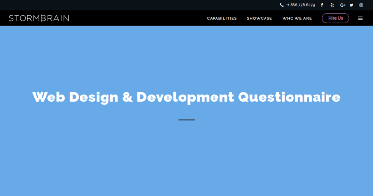Development page of #3 Leading San Diego Web Design Company: Storm Brain