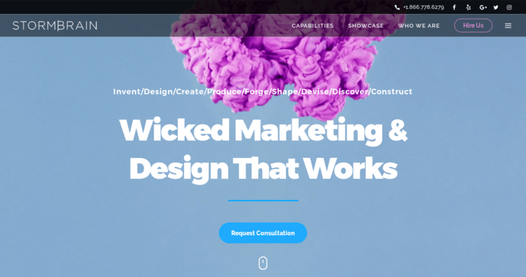 Home page of #3 Best San Diego Web Design Business: Storm Brain