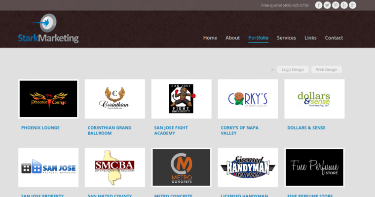 Folio page of #6 Best San Jose Web Development Business: Stark Marketing