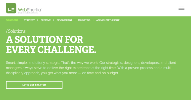 Solutions page of #8 Best San Jose Web Development Firm: WebEnertia, Inc.