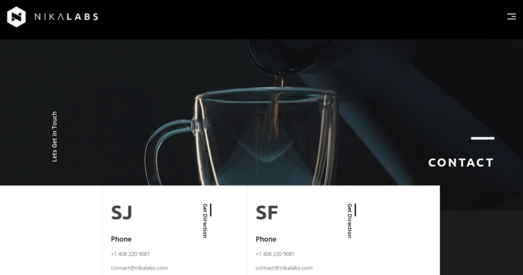 Contact page of #2 Best San Jose Web Design Agency: Nikalabs Digital Agency